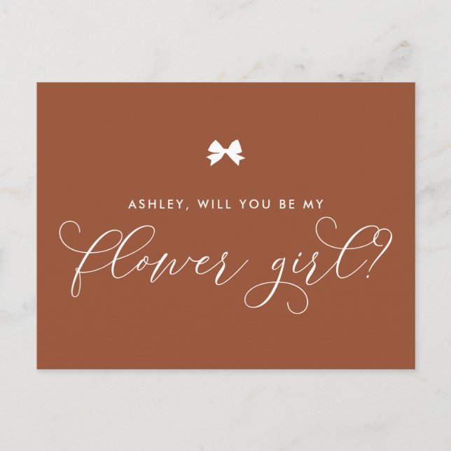 Terracotta Will You Be My Flower Girl Card (Front)
