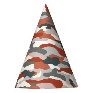 Terracottta Camouflage Party Hat