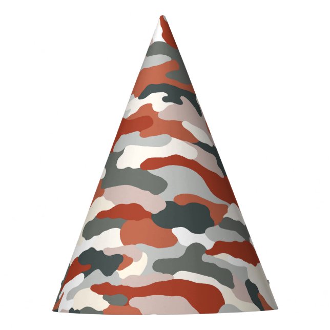 Terracottta Camouflage Party Hat (Front)