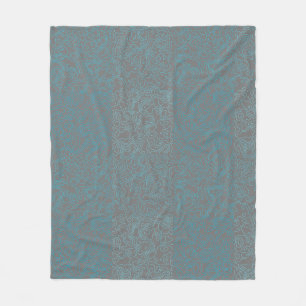 Terrain Pattern Blue 01bx4 Grey BG Fleece Blanket