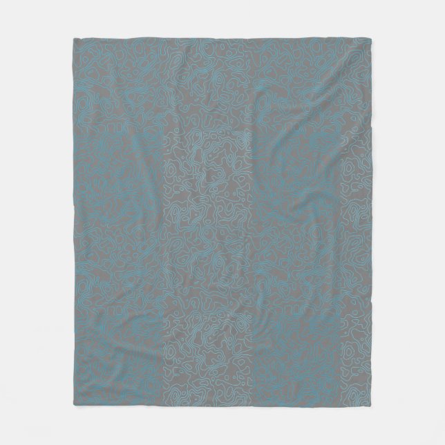 Terrain Pattern Blue 01bx4 Grey BG Fleece Blanket (Front)