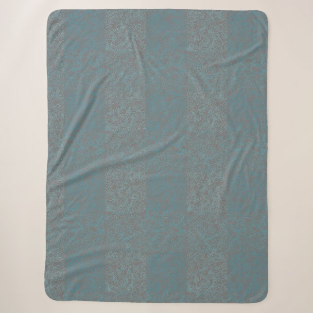 Terrain Pattern Blue 01bx4 Grey BG Sherpa Blanket (Front)