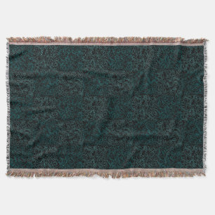 Terrain Pattern Green 01bx4.Black Throw Blanket