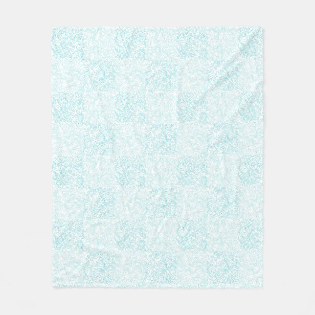 Terrain pattern green fleece blanket (Front)