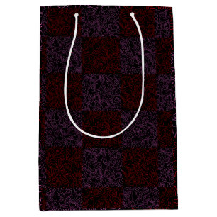 Terrain Pattern Red 01x4B Black BG Medium Gift Bag
