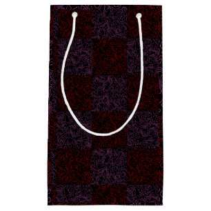 Terrain Pattern Red 01x4B Black BG Small Gift Bag