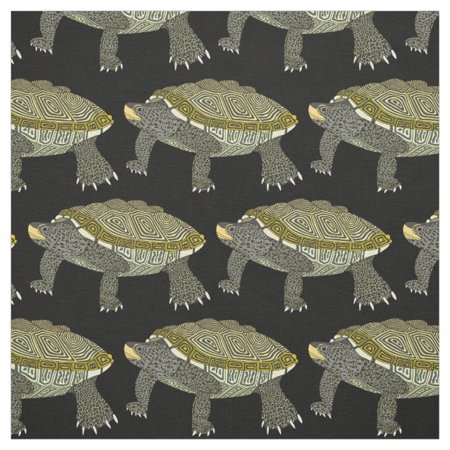 Terrapin (black) - Combed Cotton Fabric (Swatch)