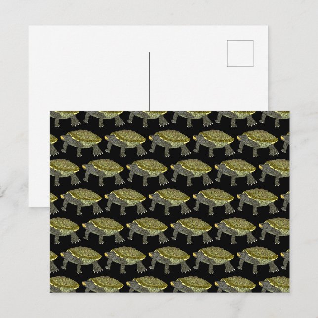 Terrapin (pattern black) - Postcard (Front/Back)