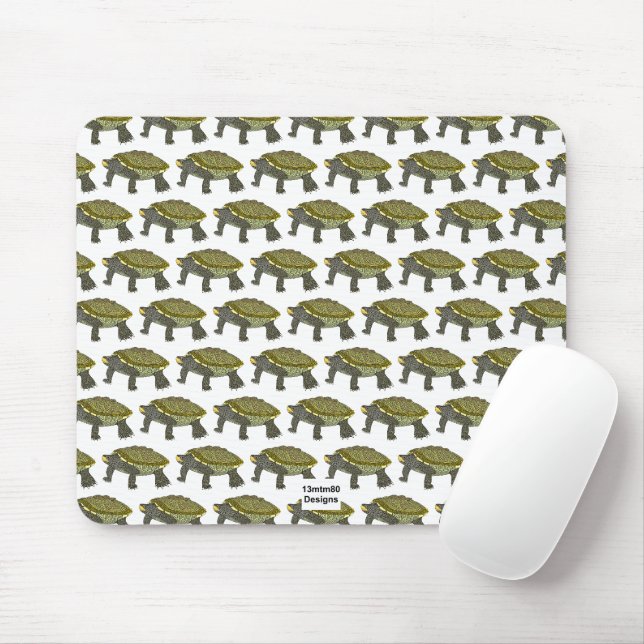 Terrapin (pattern white) - Mouse Pad (With Mouse)