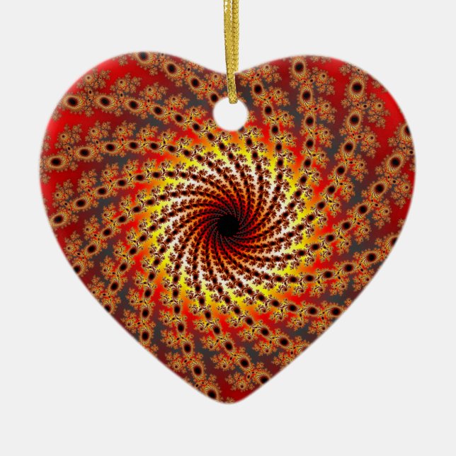 Terrapin Spin Fractal Art Ceramic Tree Decoration (Front)