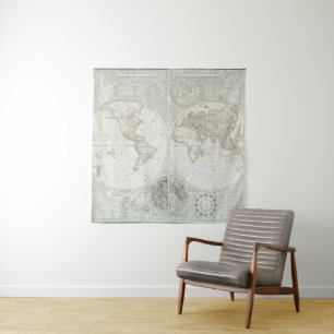 Terraqueous Globe by Samuel Dunn   1787 Tapestry