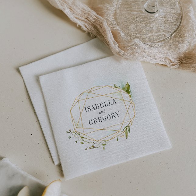 Terrarium | Botanical Personalised Wedding Napkin (Creator Uploaded)