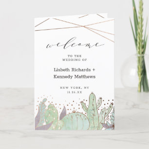 Terrarium Cactus & Succulents Wedding Ceremony Programme