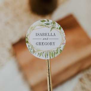Terrarium   Green Botanical Wedding Classic Round Sticker