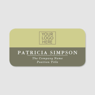 Terrarium Moss Green-Brown and Wild Willow Yellow Name Tag