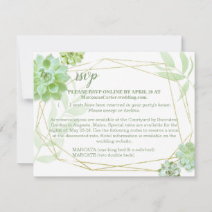 Terrarium Succulent Wedding RSVP & Accommodations