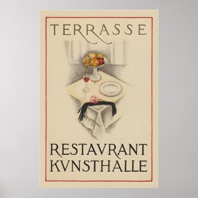 Terrasse Restaurant Kunsthalle Vintage Food&Drink Poster (Front)