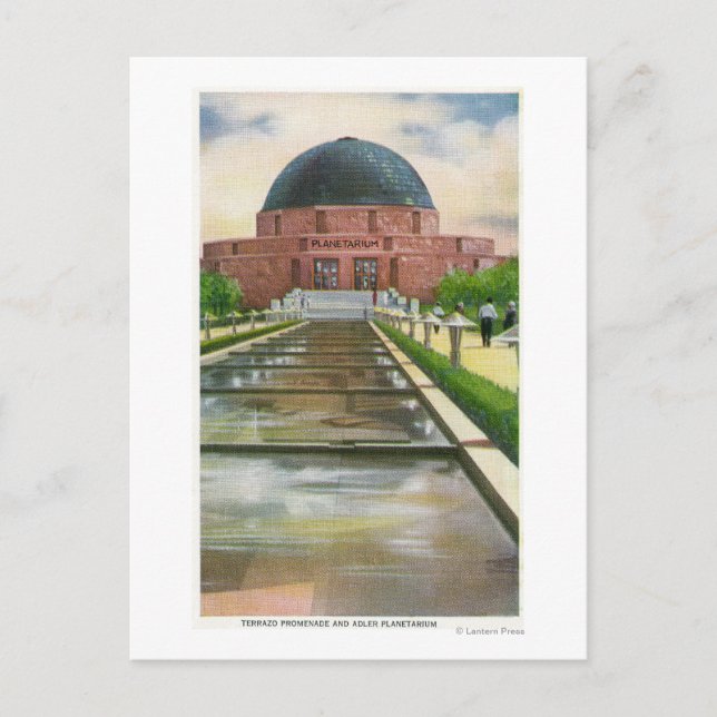 Terrazo Promenade View of Adler Planetarium Postcard (Front)
