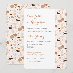 Terrazzo Abstract Modern Earthy Wedding Invitation