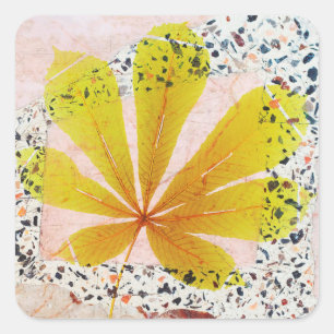Terrazzo and Botanical Square Sticker