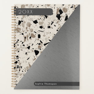Terrazzo and silver year planner