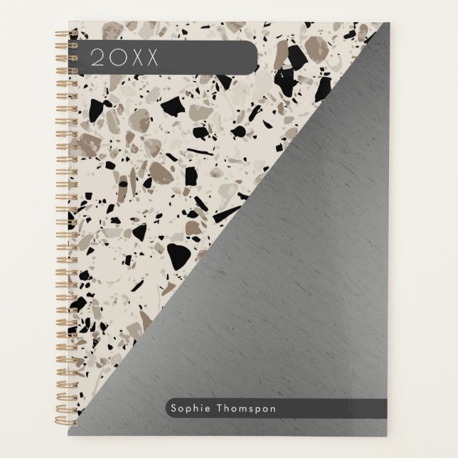 Terrazzo and silver year planner (Front)
