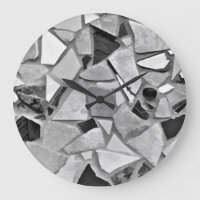 Terrazzo Black and White Grey Modern Mosaic Art