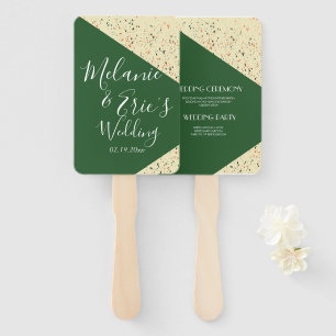 Terrazzo Bold Esmeralda Multi-Coloured Abstract Hand Fan