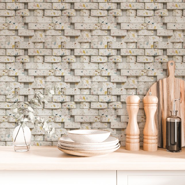 Terrazzo Brick Pattern Wallpaper (Creator Uploaded)