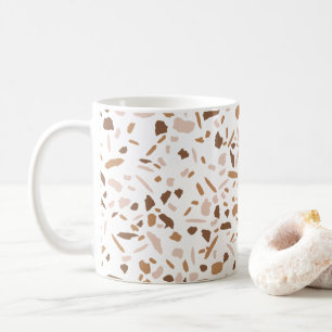 Terrazzo Brown and Beige and White  Coffee Mug