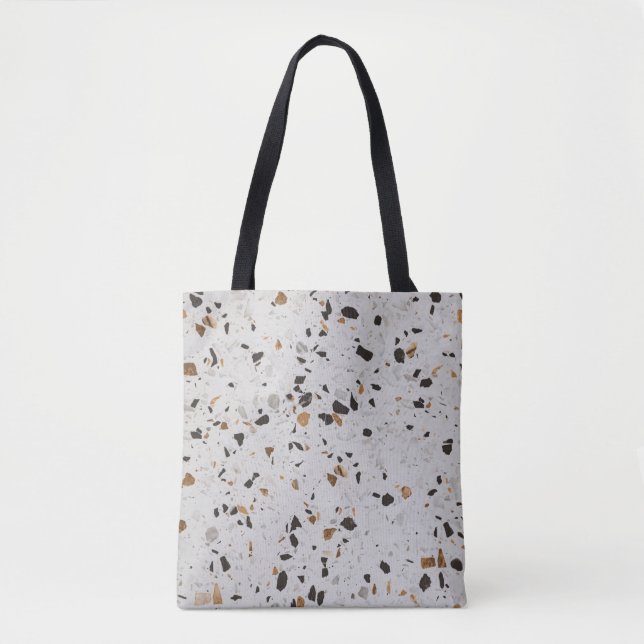 Terrazzo Concert: Vintage Abstract Design Tote Bag (Front)