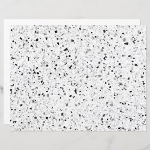 Terrazzo Elegant Black And White Grey Retro
