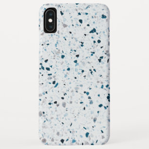 Terrazzo Elegant Teal Blue Green White Grey Retro iPhone XS Max Case