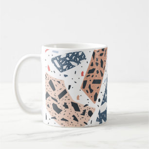Terrazzo floor marble seamless hand drawn pattern coffee mug