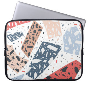 Terrazzo floor marble seamless hand drawn pattern laptop sleeve