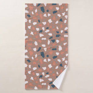 Terrazzo flooring seamless pattern. Vintage stone, Bath Towel
