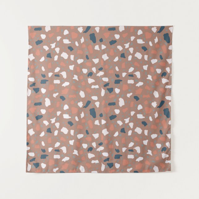 Terrazzo flooring seamless pattern. Vintage stone, Tapestry (Front)