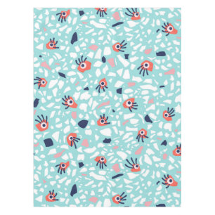 Terrazzo Funny Geometric Pattern With Eyes Tablecloth