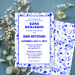 Terrazzo Hand Drawn Custom Bar Bat Mitzvah Invitation<br><div class="desc">Perfect card to announce a bat mitzvah, bar mitzvah or other Jewish celebration! Hand made in pencil terrazzo pattern for you on the front and back side! FULLY CUSTOMIZABLE! Click on “Personalise” above to edit the text. Click "edit using design tool" to adjust the fonts, colours and placements and to...</div>