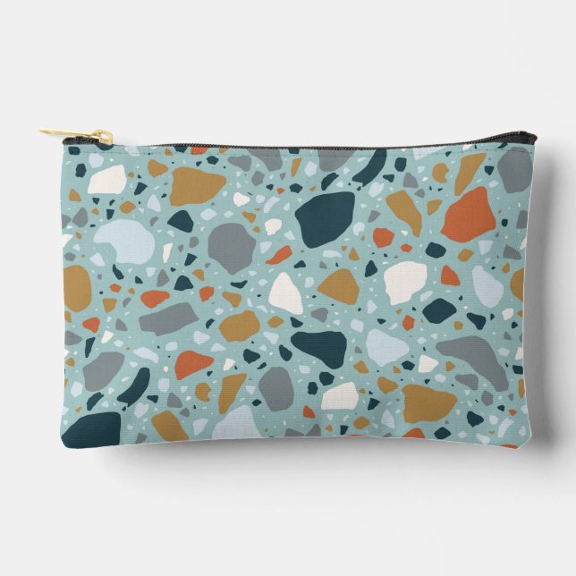 Terrazzo In Blue Accessory Pouch (Front)