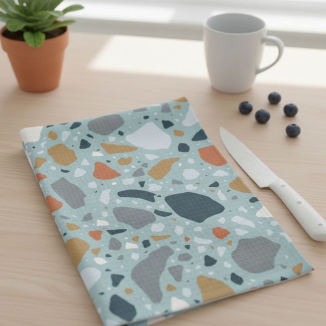 Terrazzo In Blue Tea Towel (Creator Uploaded)