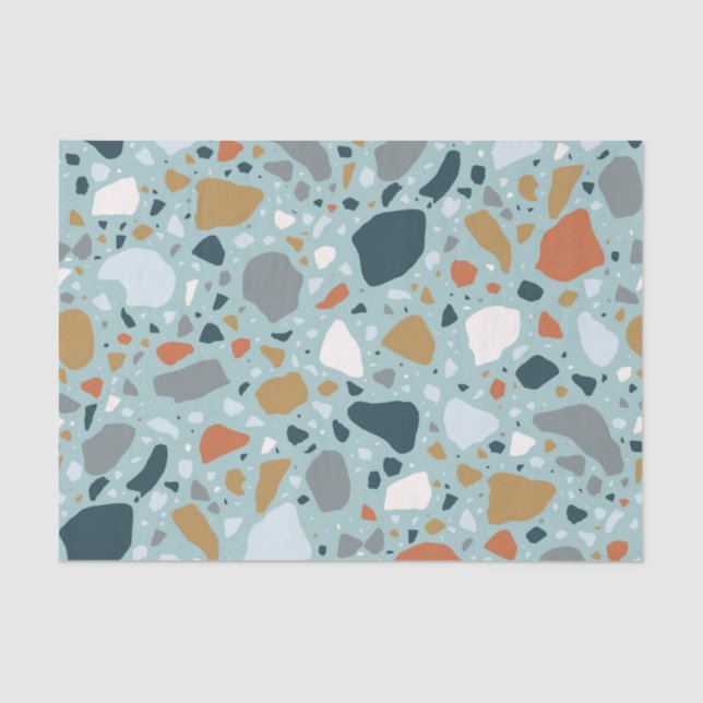 Terrazzo In Blue Tissue Paper (Front)