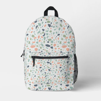 Terrazzo irregular Colourful Pattern Printed Backpack