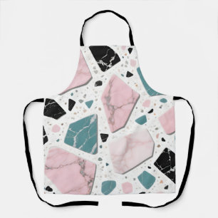 Terrazzo Marble Pastel Pink Teal Modern Apron