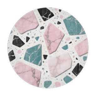 Terrazzo Marble Pastel Pink Teal Modern Cutting Board