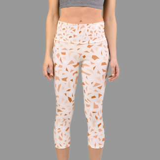 Terrazzo Modern Abstract Terracotta Capri Leggings