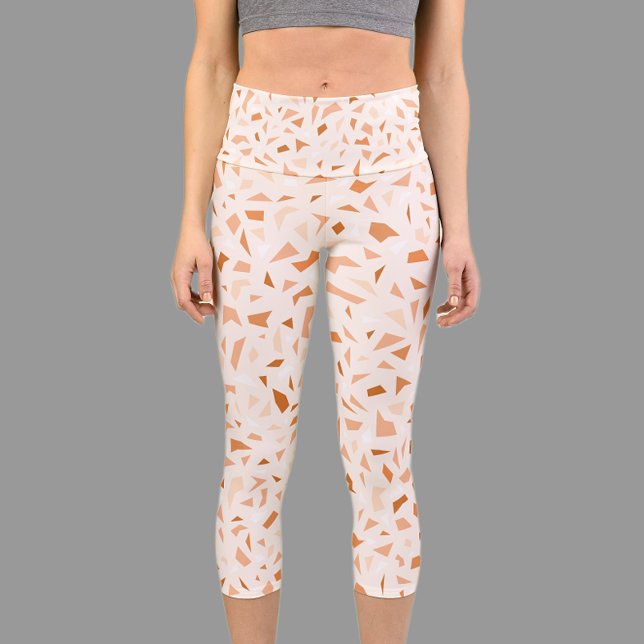 Terrazzo Modern Abstract Terracotta Capri Leggings (Creator Uploaded)