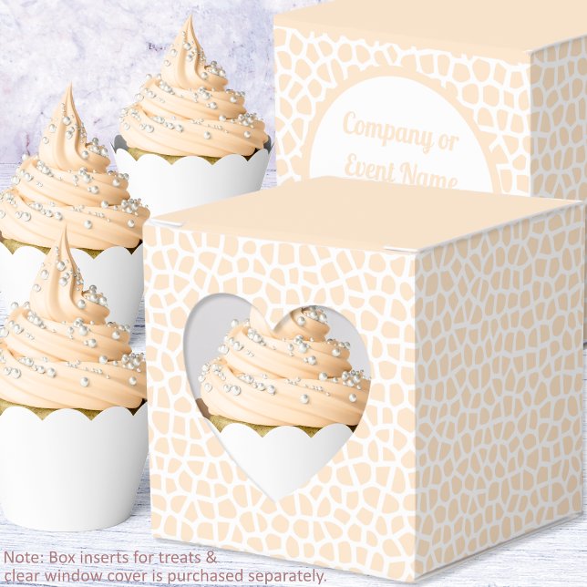 Terrazzo - Orange Peach Heart Favour Box (Terrazzo - Orange Peach Heart Favor Box - Cupcakes by Leapfroglisics Shop)
