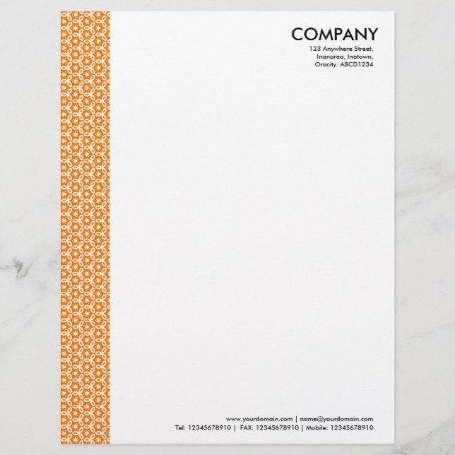 Terrazzo Pattern 03 - Orange Customized Letterhead (Front)