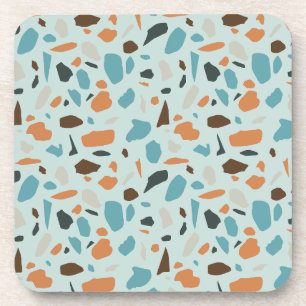 Terrazzo Pattern Blue Coaster